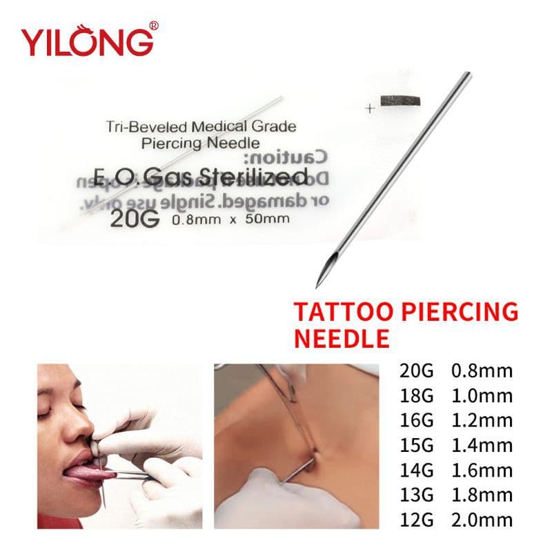 Yilong Tattoo Disposable Piercing Needles Sterile Piercing Needle Body Piercing Tools Cross-border Wholesale