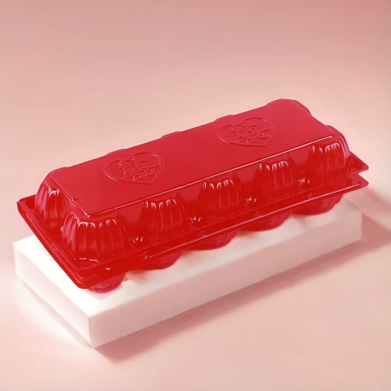 10-Piece Red Egg Tray, 6-Cell 8-Cell 9-Cell Red Egg Trays, Clear Egg Cartons, Egg Protection Boxes