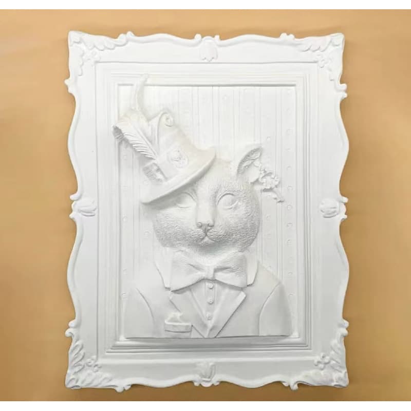 3D Floating Painting DIY Graffiti 3D Gypsum Coloring Frame DIY Hand-Painted European Landscape Animal Relief