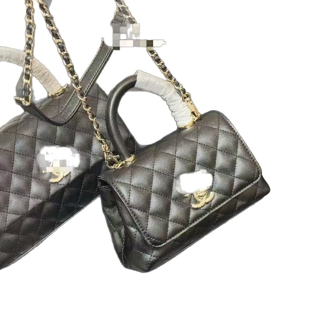 Small Fragrance Style Genuine Leather Diamond Quilted COCO Chain Bag Women 2025 New Fashion Versatile Handbag Shoulder Crossbody Mini Square Bag