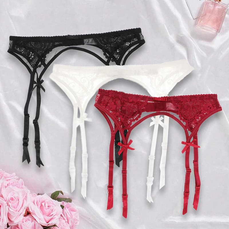 Varsbaby new style sexy mesh lace embroidery anti-slip back buckle women's garter belt wholesale.