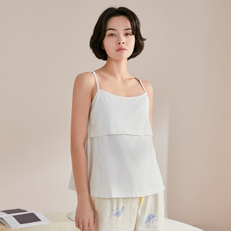 Cotton Nursing Cami Top Plus Size Sleepwear Spring Summer Thin Maternity Postpartum Breastfeeding Bra Women