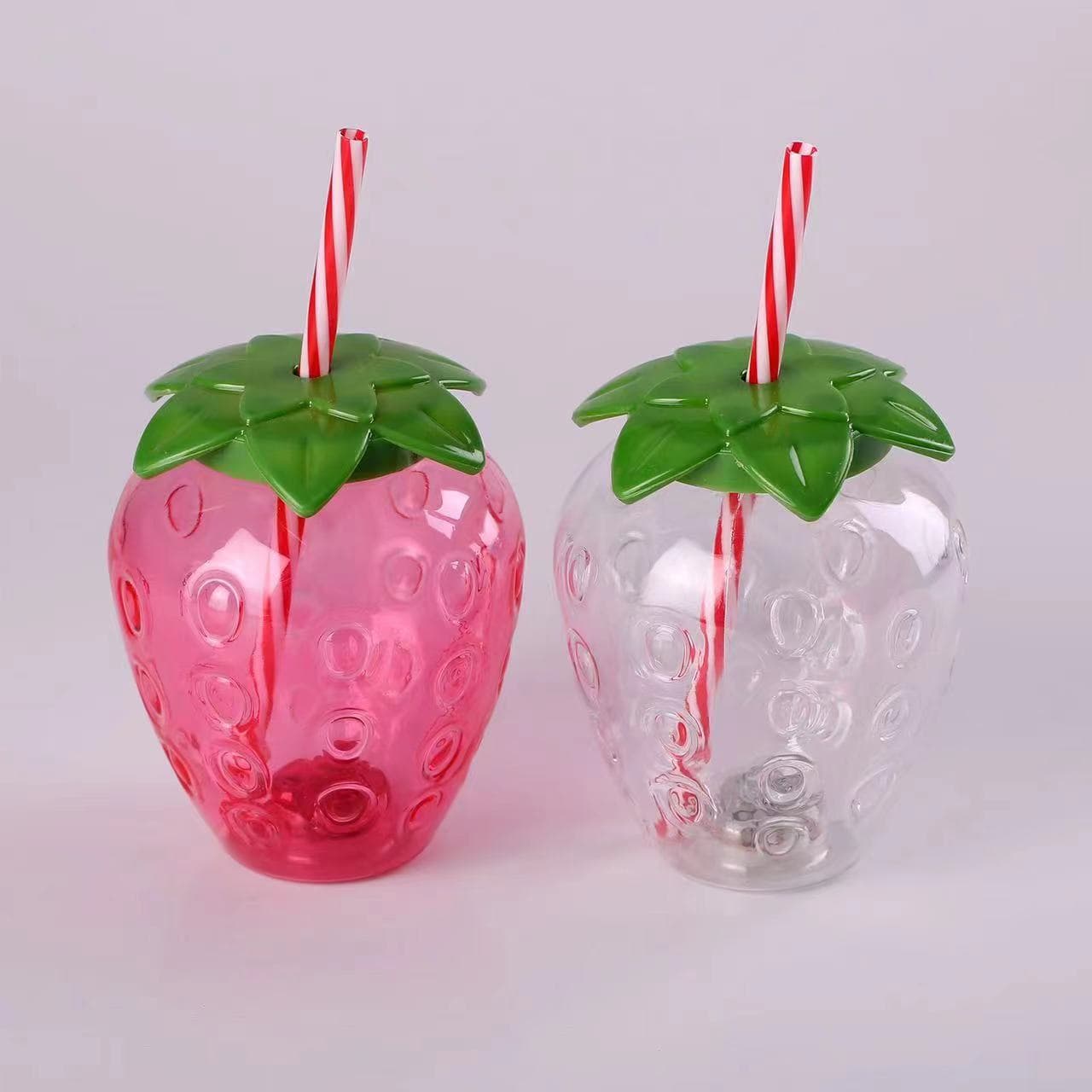Factory Hot-Selling Strawberry Pineapple Cup Fruit-Shaped Straw Cup Plastic Juice Beverage Cup Plastic Bottle