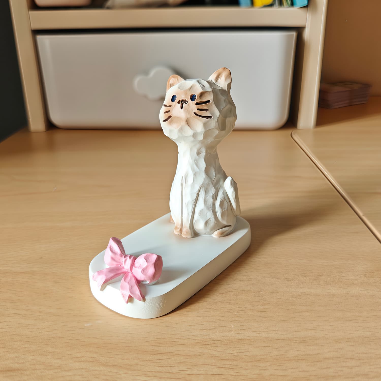Cute Cartoon Siamese Cat Phone Stand Resin Craft Home Desktop Phone Stand Cat Phone Holder