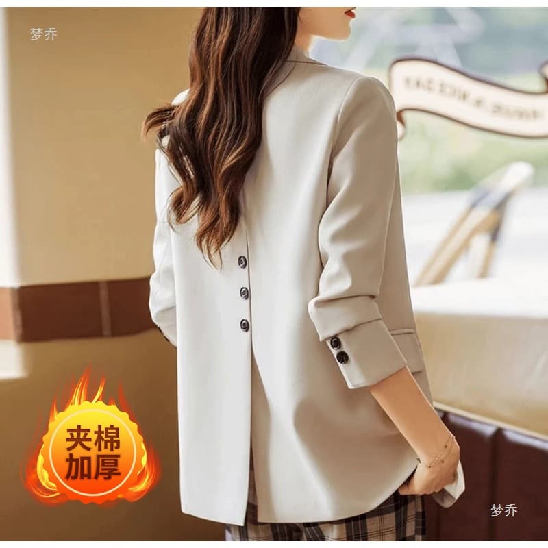 Blazer women's autumn spring and autumn casual Korean version loose Internet celebrity small women's suit popular Hong Kong style top