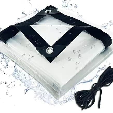 Transparent outdoor windproof oilcloth, dustproof, thickened waterproof PE material tear-resistant plastic sheet for rain and sun.