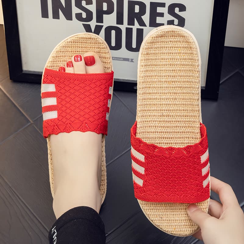Linen Slippers Women's Summer 2023 New Indoor Home Thick-Soled Anti-Slip Household Cotton Linen Sandals Men's Summer