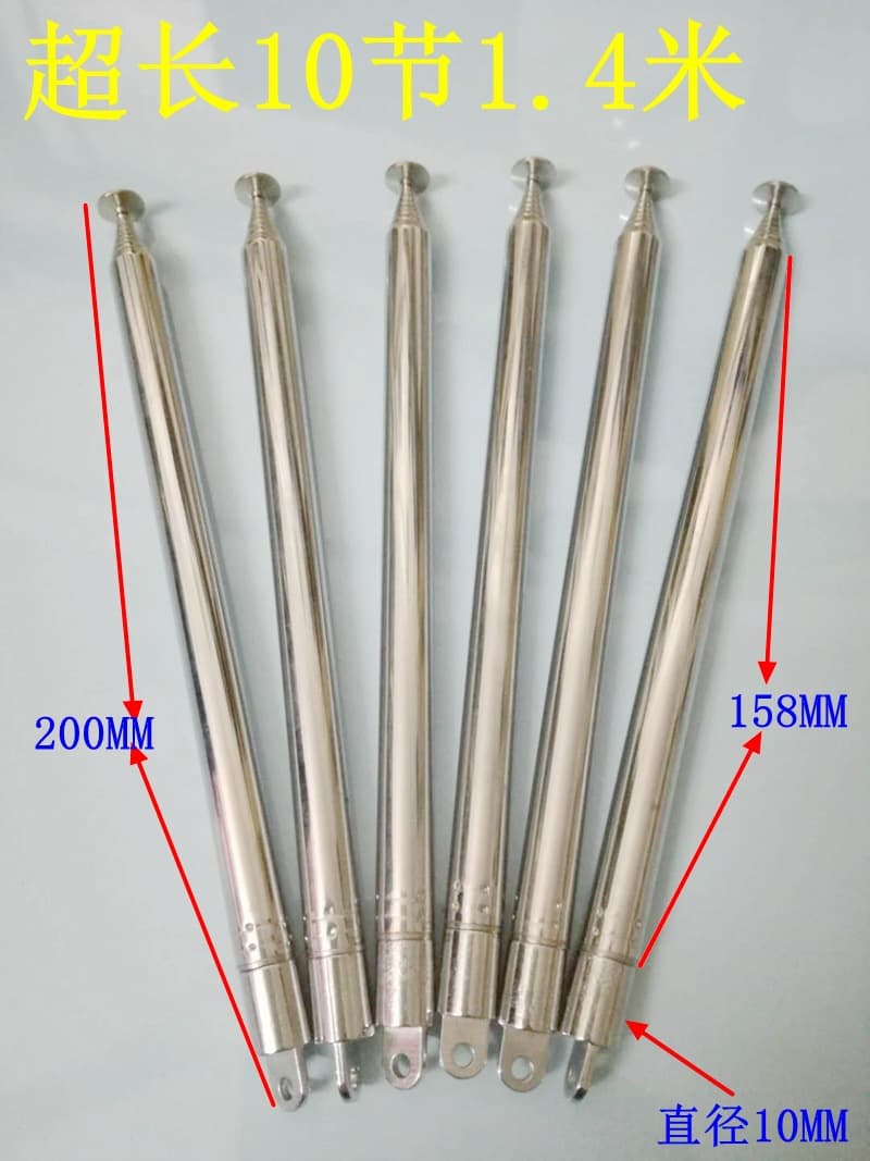 Factory Direct Rod Antenna 10 Sections Outer Tube Length 10160 Total Length 1.4 Meters Long-Range Signal 1.4 Meters Internal Thread