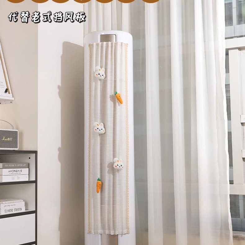 Freestanding Air Conditioner Wind Deflector, Universal No-Installation Guide Cover for Cylindrical Units in Dorms
