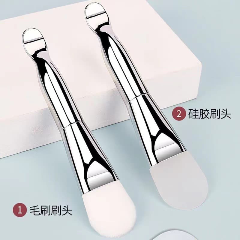 Beauty-Specific Soft-Bristle Brush, Double-Headed Makeup Brush, Scoop, Silicone Mask Brush, Single Beauty Tool Wholesale