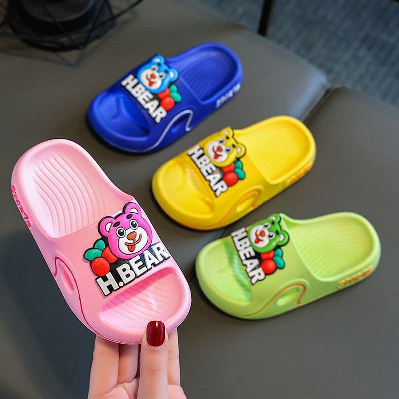 Children's Summer Cartoon Slippers, Non-Slip Soft Sole Indoor Home Slippers for Boys and Girls, Cute Baby Parent-Child Sandals