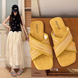 Flat Cross-Strap One-Strap Sandals Women Summer Outdoor Dress Sandals Vacation Style Soft Sole Roman Beach Sandals