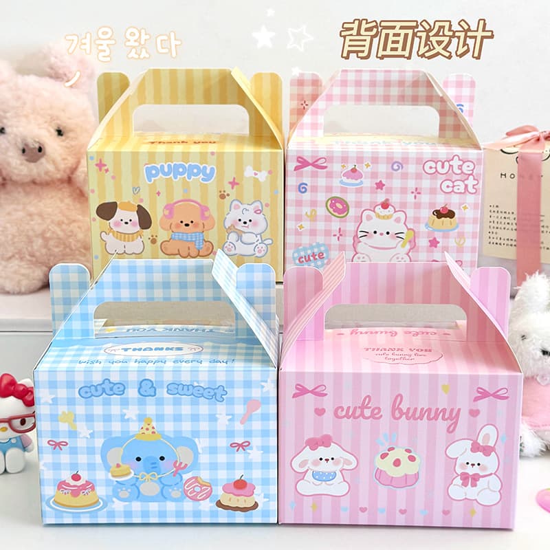 Children's Day Gift Bag Small Gift Cookie Snowflake Crisp Biscuit Colorful Box Christmas Eve Candy Box Handle Box