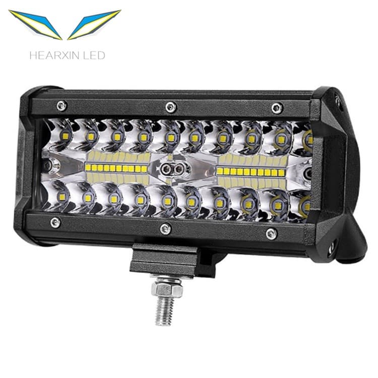 LED Three-Row Long Bar Light 7-Inch 120W Work Light Off-Road Vehicle Roof Off-Road Vehicle Spotlight