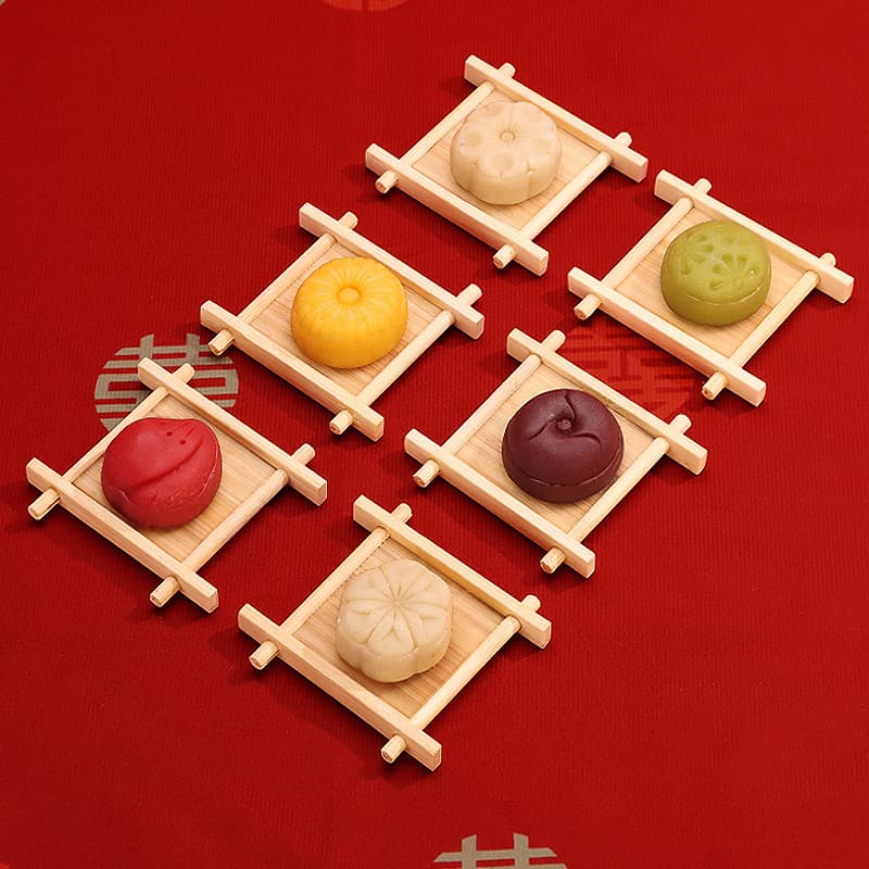 Tic-Tac-Toe Pastry Tray Coaster Bamboo Heat Insulation Cup Mat Pastry Mat Engagement Wedding Cake Wedding Special