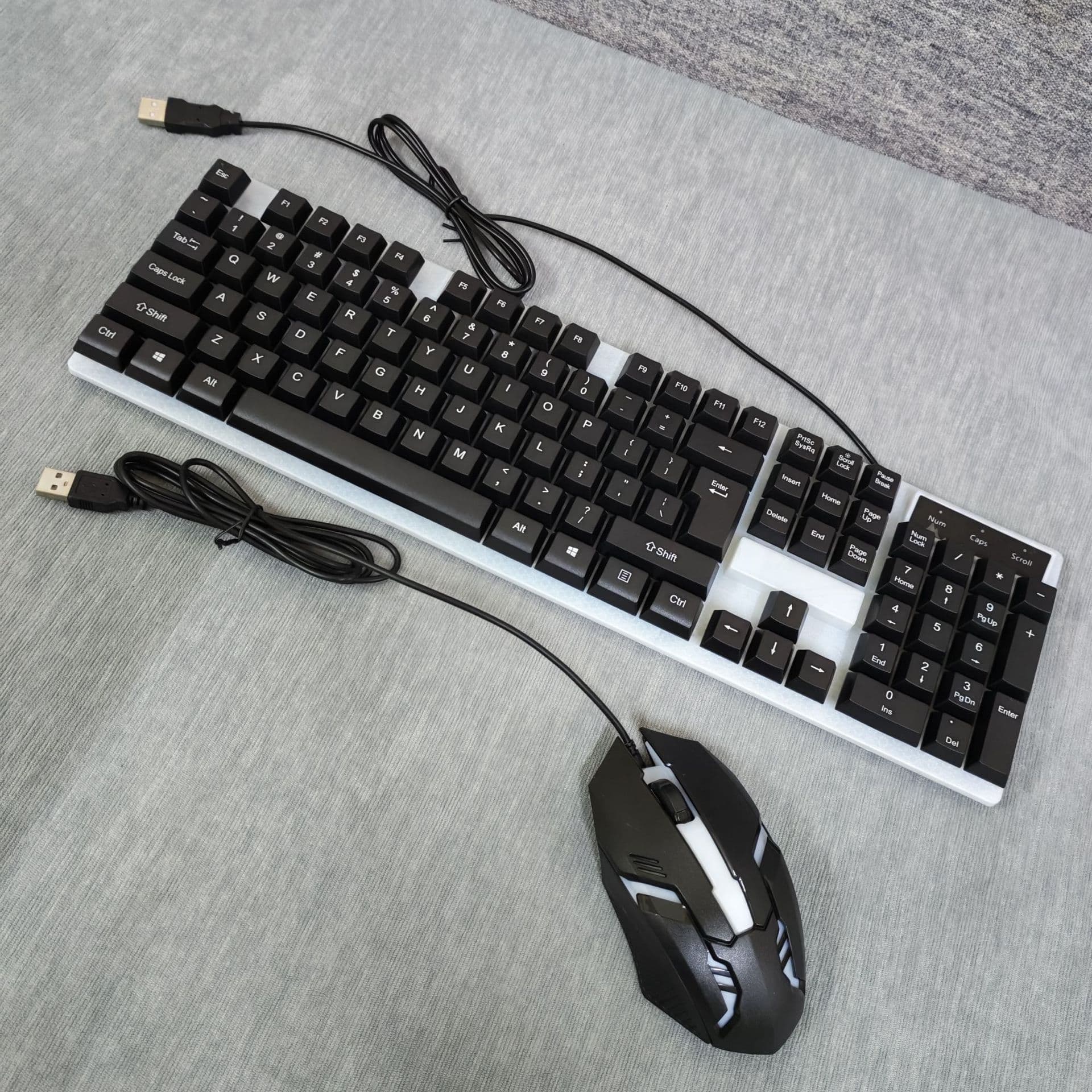 Neutral Wired Gaming Keyboard Mouse Set Lighting Usb Interface