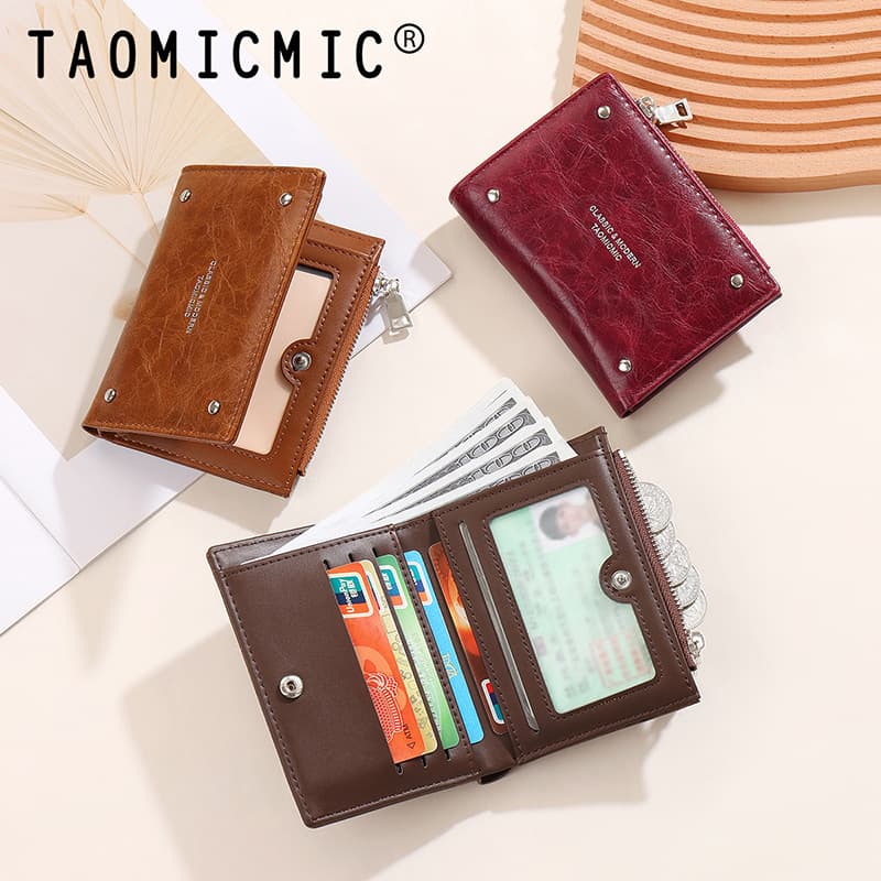 Foreign trade simple new high-end women's wallet PU two-fold zipper fashion short wallet womenwallet