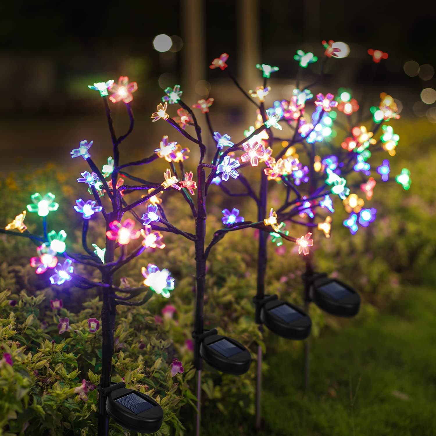 New outdoor solar cherry blossom lamp lawn lamp landscape lamp courtyard lamp outdoor garden decorative lamp ground lamp