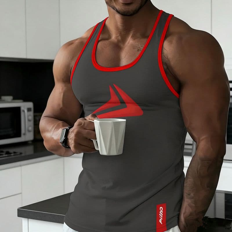 Men's Muscle Training Vest Loose Quick-Dry Running Fitness Workout Top Elastic Sleeveless