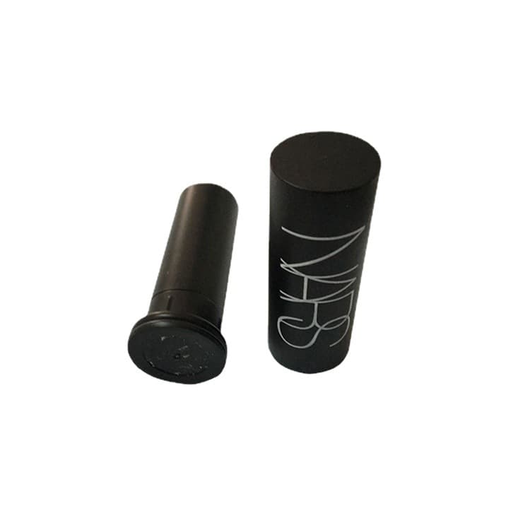 Cosmetic Packaging Plastic Powder Stick Tube Black Round Plastic Blush Powder Stick Tube In Stock Refillable