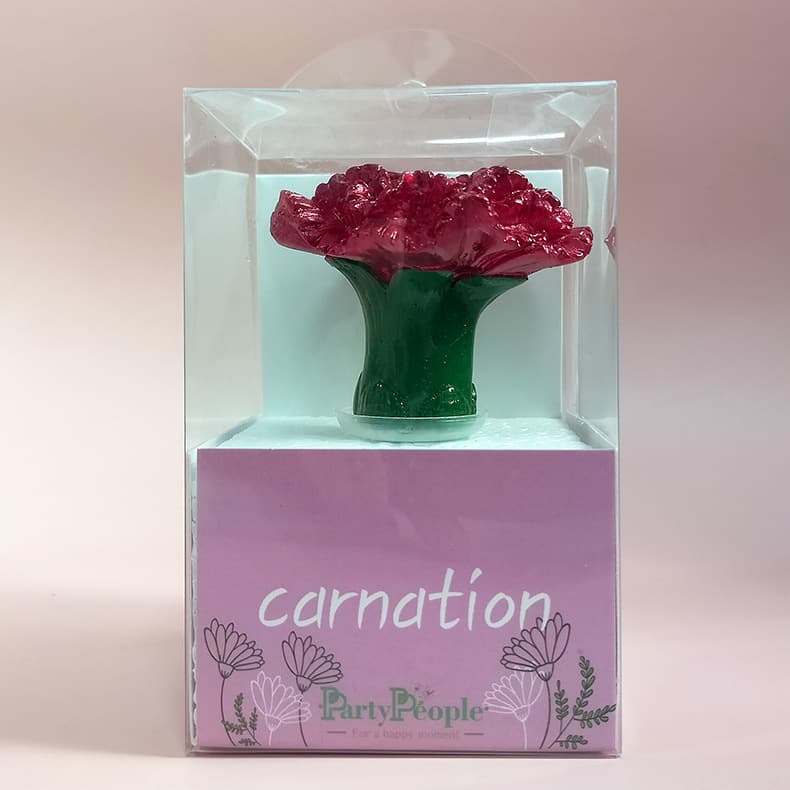 Carnation Gold-Plated Candle Mother's Day Teacher's Day Cake Decoration Artificial Flower Shape Birthday Candle