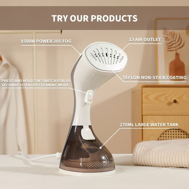 Handheld Garment Steamer Cross-Border Steam Brush Panel Heating 160°C 13-Hole Steam Iron for Home Use Fast Heating Wrinkle Removal
