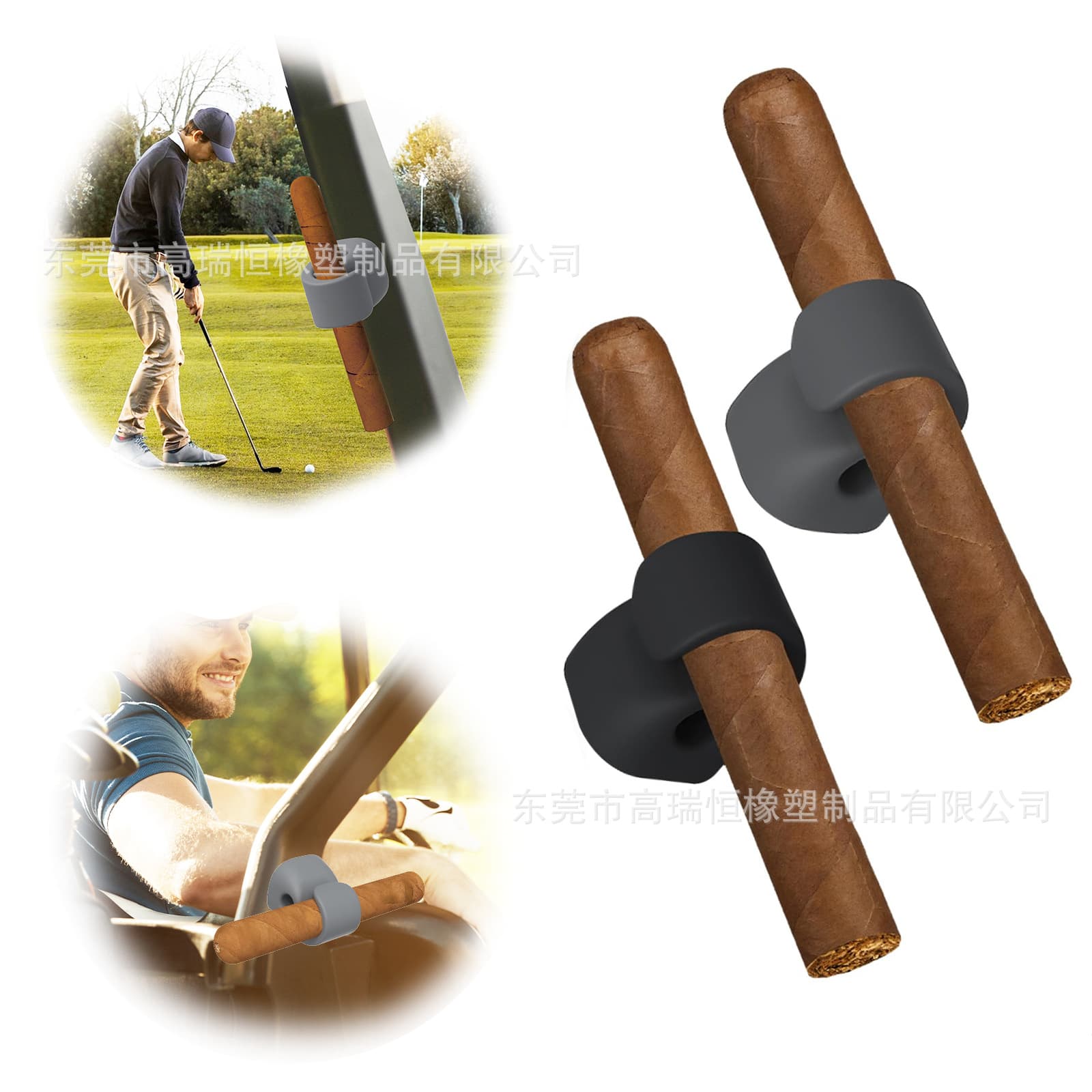 Cross-border Silicone Golf Cigar Clip Magnetic Cigar Holder Minimalist Golf Cart Accessories Magnetic Cigar Stand
