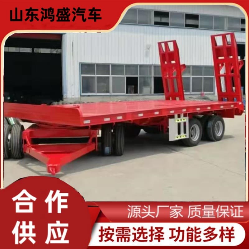 Rear two axles front one axle full trailer, factory use full trailer, port use transport semi-trailer price