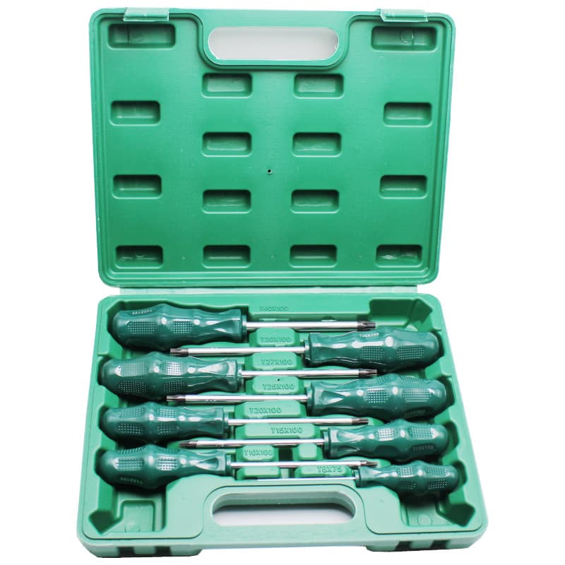 8-Piece Torx Screwdriver Set Including Star, Hex, and T-Handle Screwdrivers