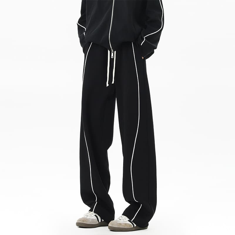 ACU Men's Clothing | Stitched Wide-Leg Pants Men 2026 Fall/Winter Sports American Streetwear Loose Straight Sweatpants Set