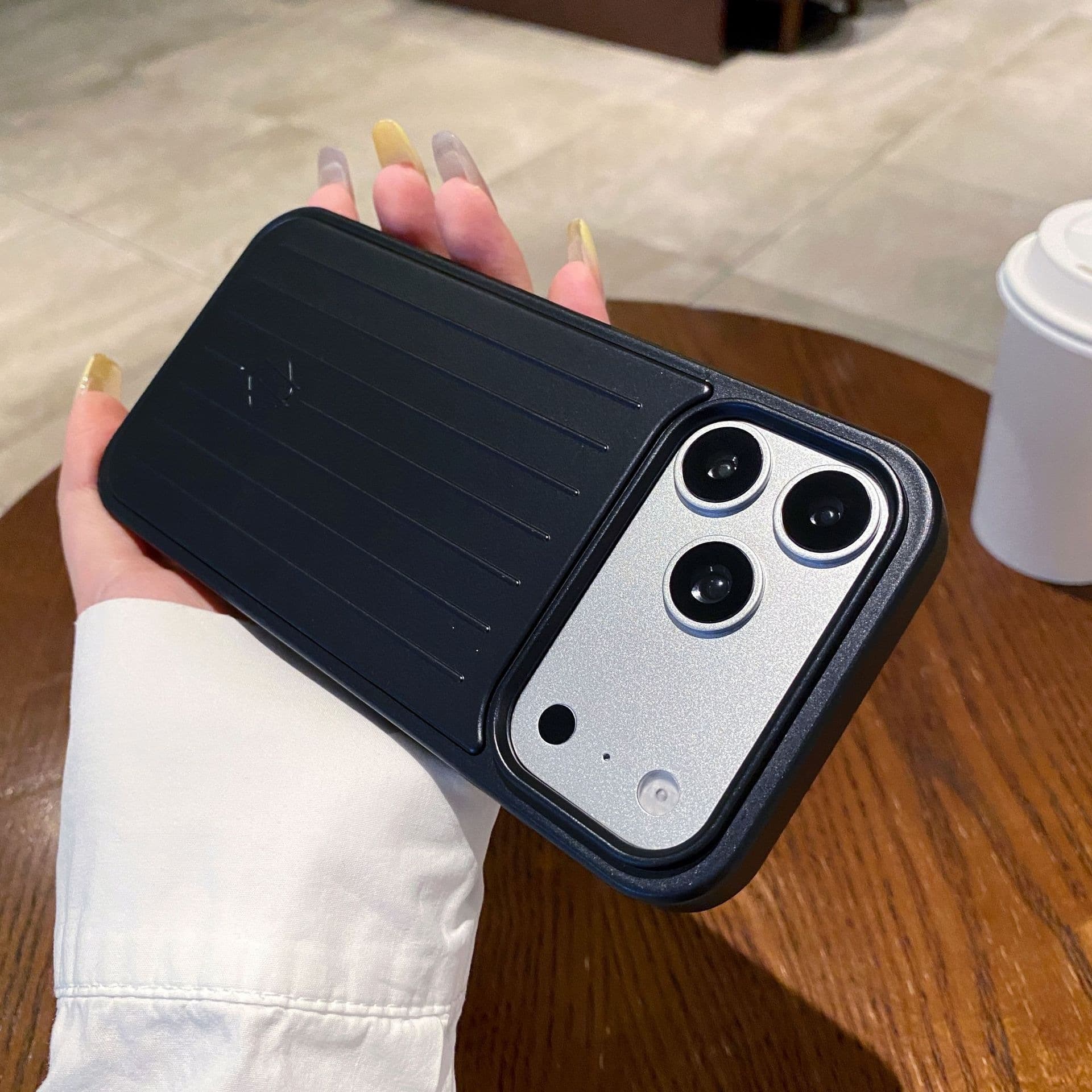 Compatible with Apple 18 Pro Max Phone Case Rimowa Suitcase Spray-Painted Large Hole 16 Full Coverage Shockproof 15 Hard Edge 14
