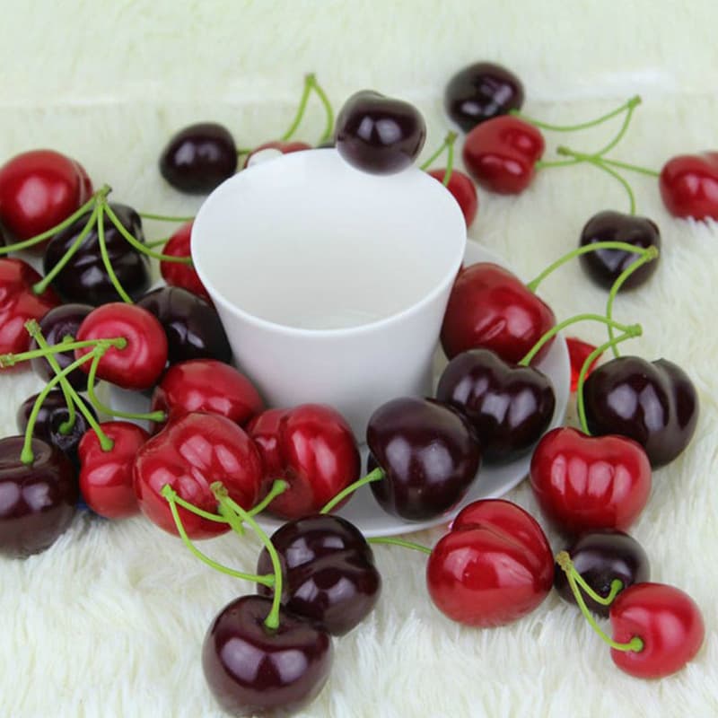 Simulated needle-leaf cherry foam cherries for home decoration, photography props, ornaments, accessories, simulated fruit models