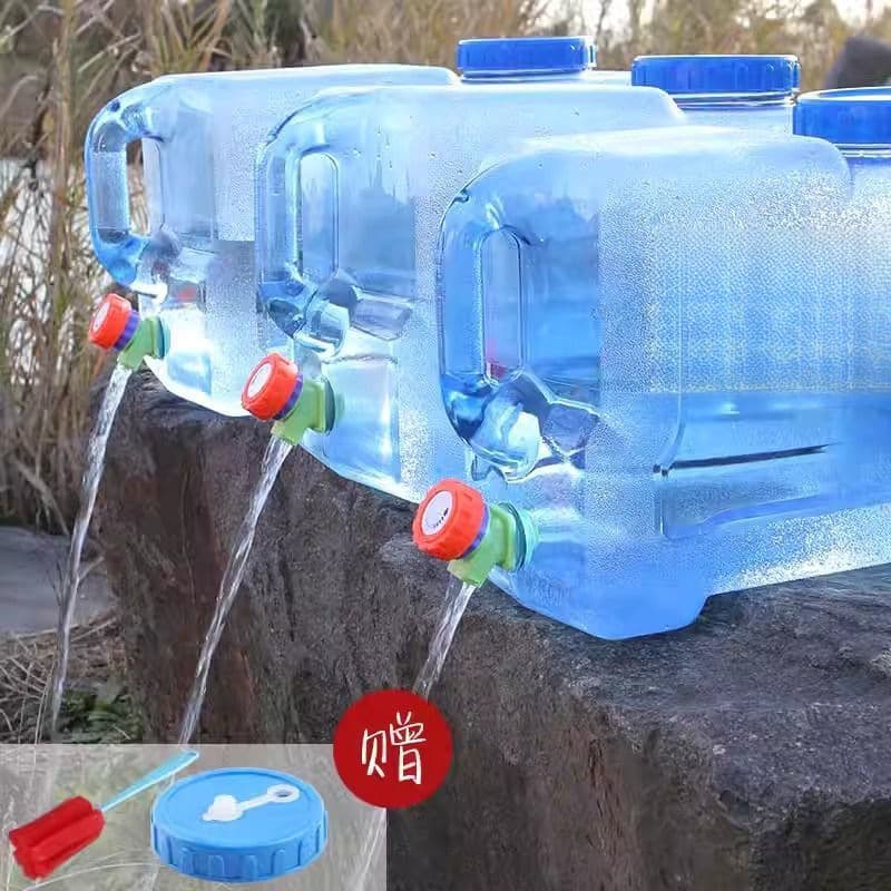 Thickened Outdoor Water Container with Faucet, Large Capacity Storage Tank for Home and Car Use
