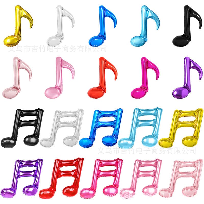 16-inch Double Musical Note Foil Balloon Music Symbol Instrument Balloon Single Note Sheet Music Shape Guitar Decoration Balloon