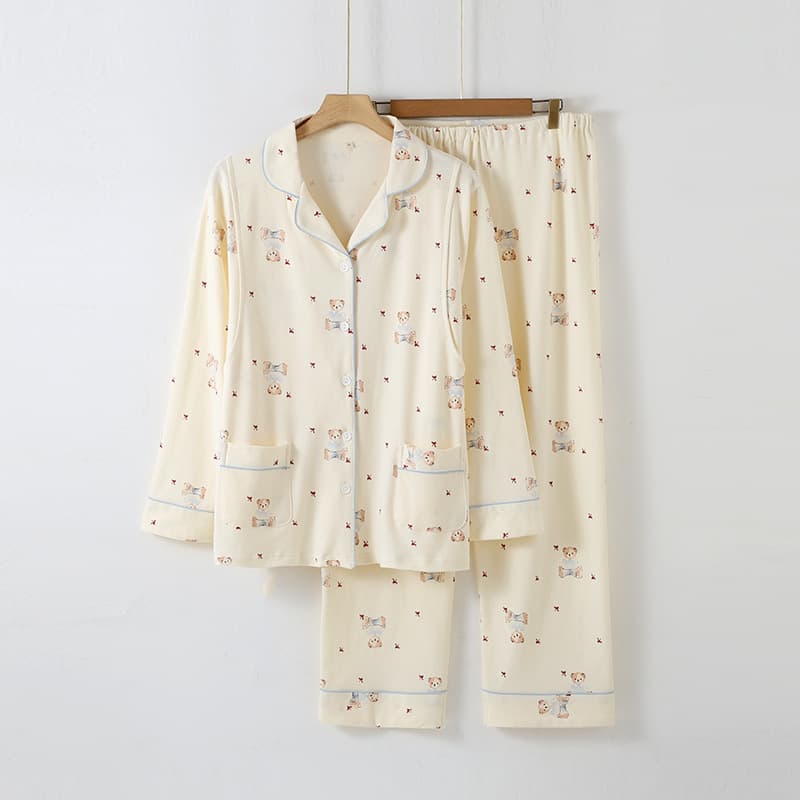 Wholesale Class A Maternity Suit, Cardigan Long Sleeve Pure Cotton Nursing Maternity Postpartum Breastfeeding Spring/Autumn Late Pregnancy Nursing Set