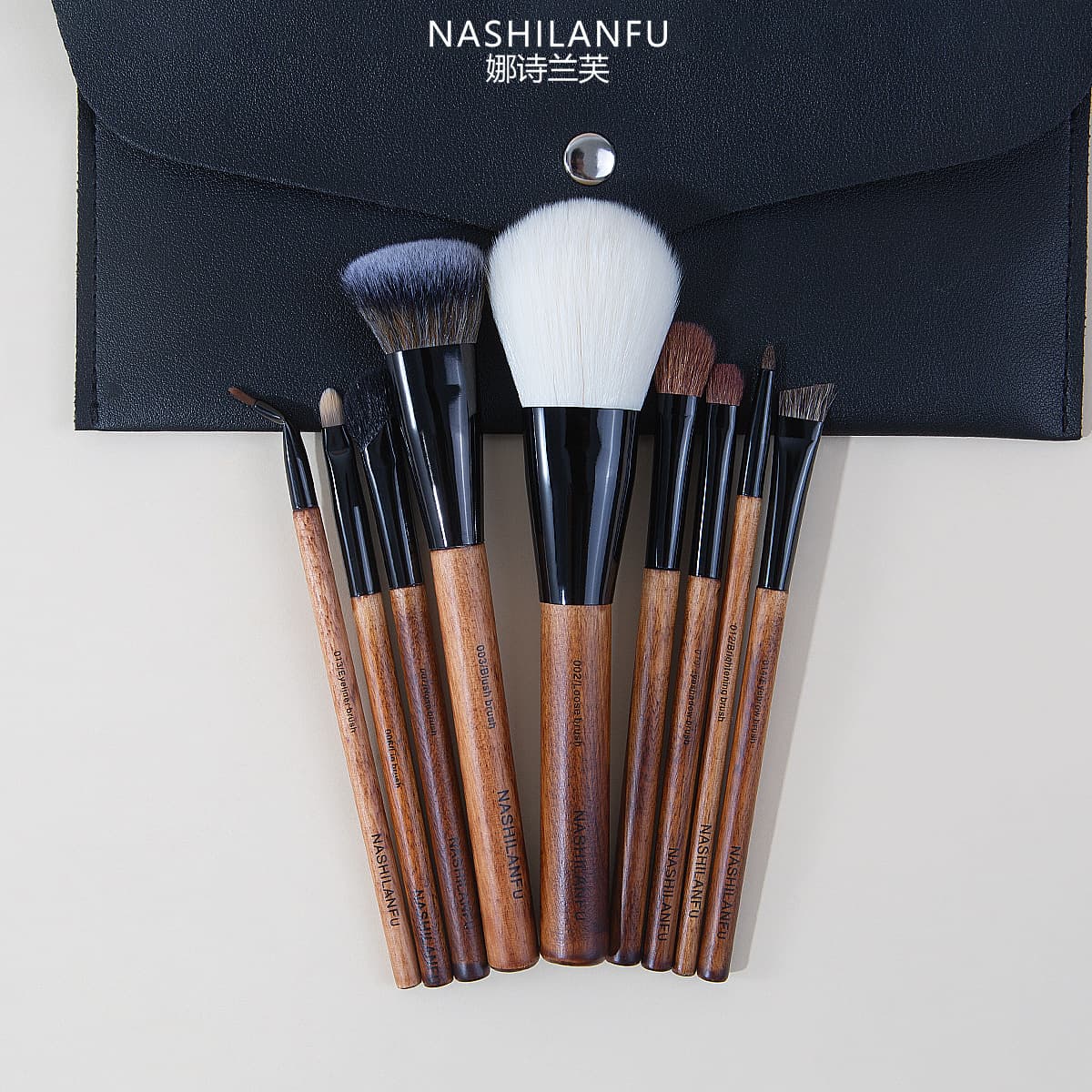 Wooden Handle Makeup Brush Set Cangzhou 9-Piece Complete Set of Blush, Foundation, Contouring, and Eyeshadow Brushes Manufacturer Wholesale Beauty Tools