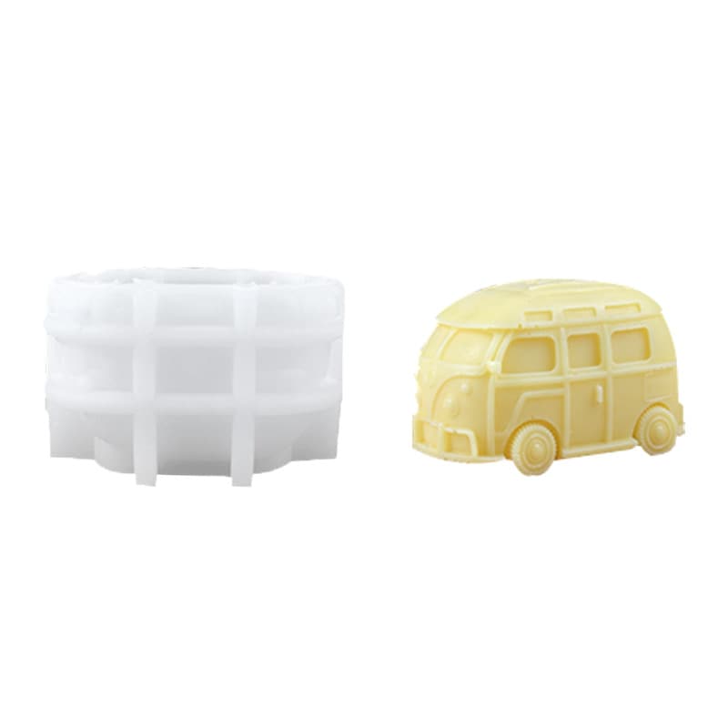 Cross-border Mini Bus 3D Fondant Cake Baking Mold, Hot-selling Aromatherapy Plaster Ornament Silicone Mold