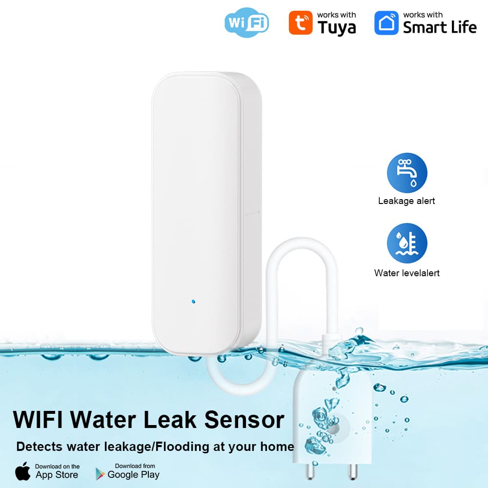 New Hot Tuya WiFi Water Leak Sensor WiFi Water Leakage Mobile APP Push Notification Smart Linkage