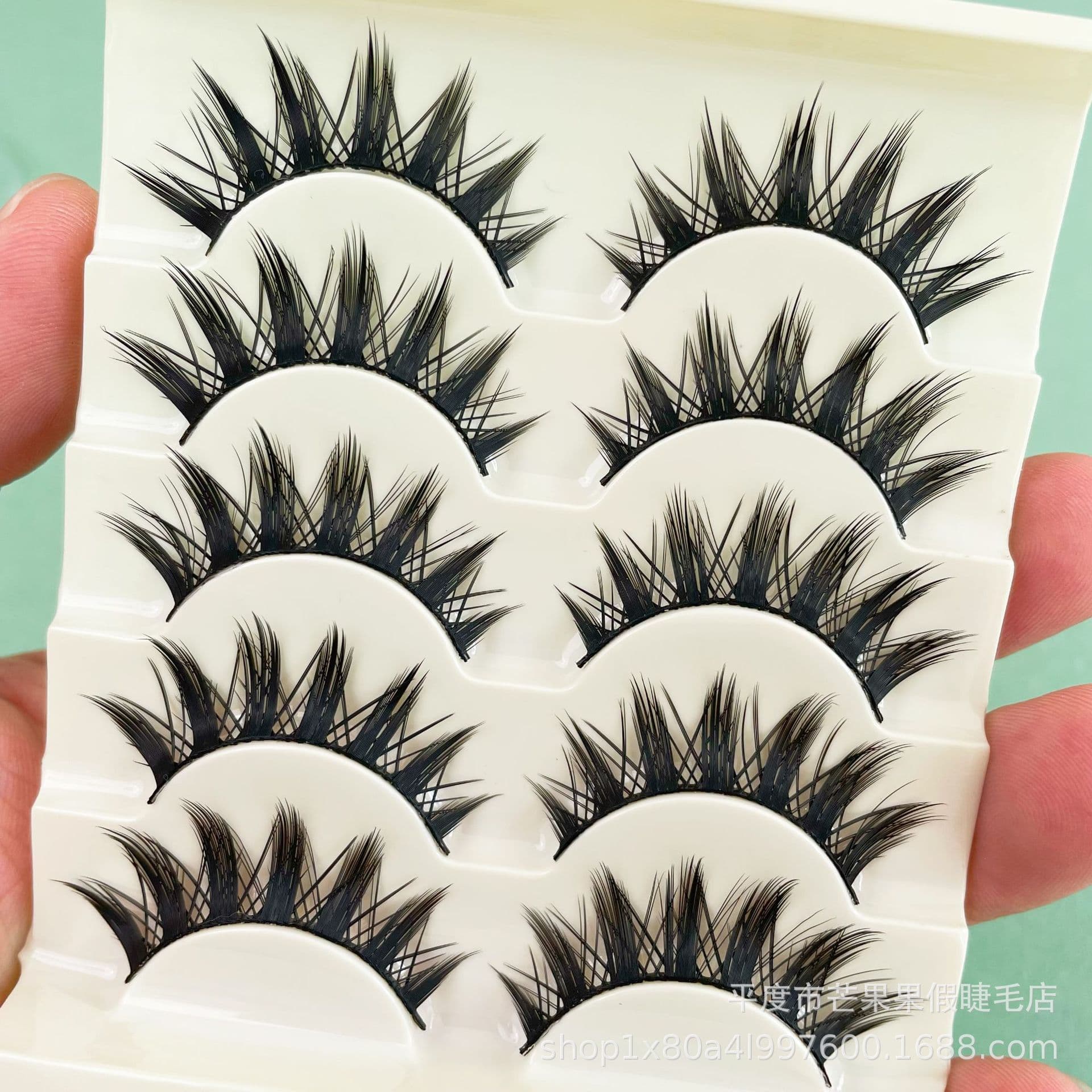 Labeled Black Stem Hard Stem Comic Eye False Lashes Little Demon One-Piece Voluminous Style Daily European-American Cos Eye Lashes