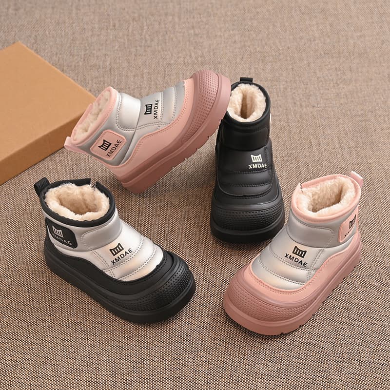 Girls Snow Boots Winter Thickened Boys Leather Waterproof Ankle Boots 2025 New Cold Protection Warm Children Loafers