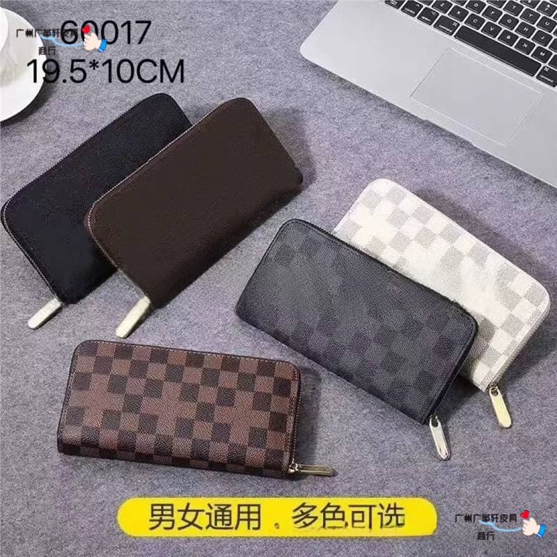 2023 New Unisex Long Wallet In Stock Single Zipper Printed Plaid Long Wallet Model 60017