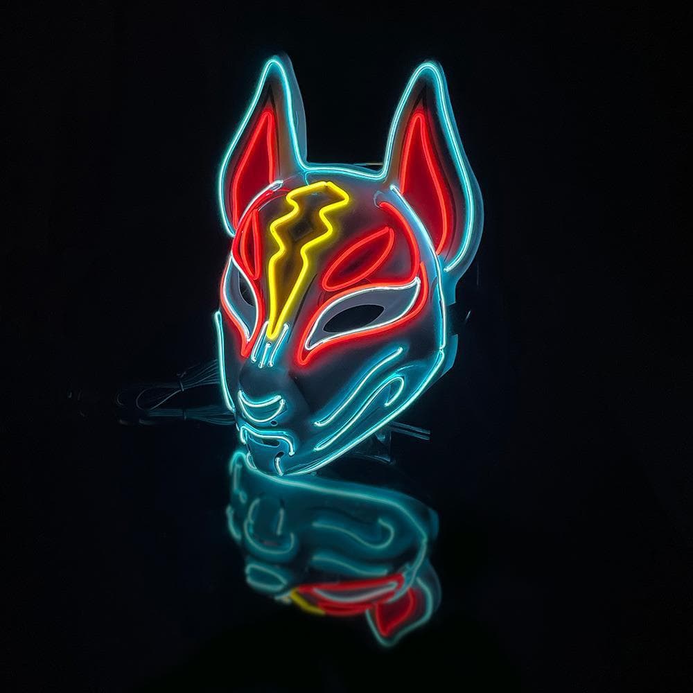 Fortnite's same PVC cold light LED luminous full face mask masquerade Halloween props luminous mask