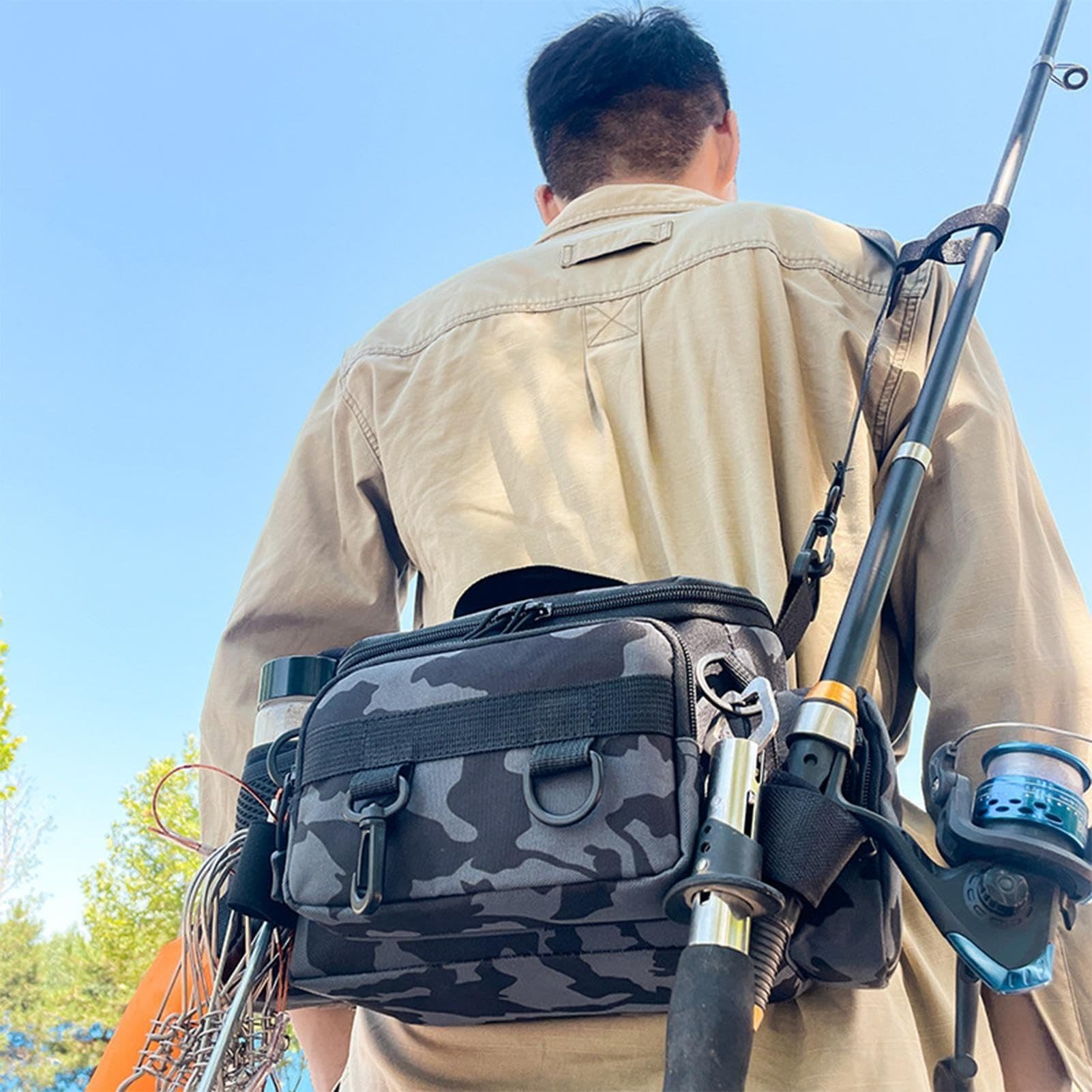 Lure Bag Special Storage Bag Multifunctional Waist Bag Shoulder Backpack Fishing Crossbody Bag Fishing Rod Bag Equipment Complete Set