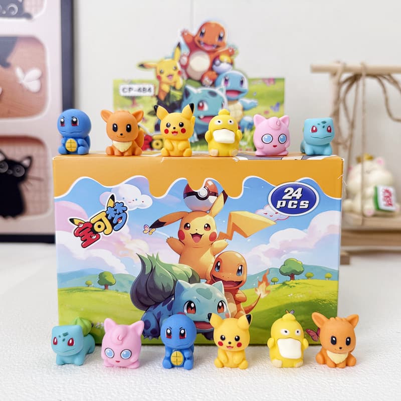 New Pokémon Cute Blind Box Eco-Friendly Resin Figure Desktop Ornament Cartoon Internet Celebrity Pikachu Small Blind Box