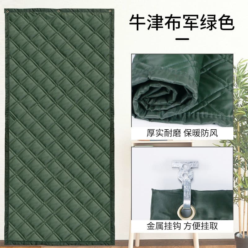 Thickened cotton door curtains for winter, suitable for home use, providing insulation, windproofing, and light blocking; ideal for bedrooms, exterior doors, and commercial use. Can be nailed on.