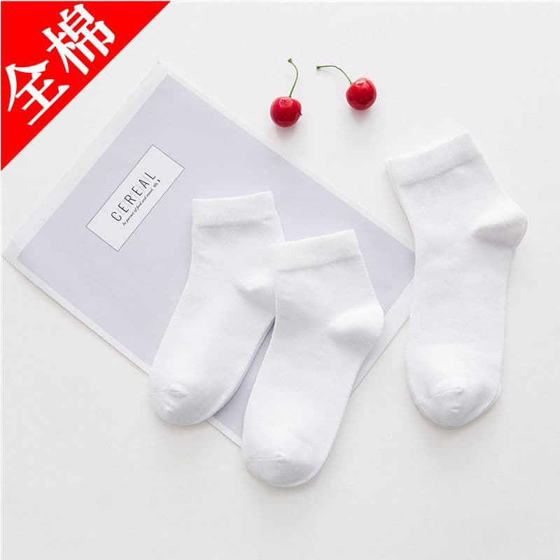 Student white socks tube boys and girls tube socks student sports socks boat Socks dispensing lace factory direct sales