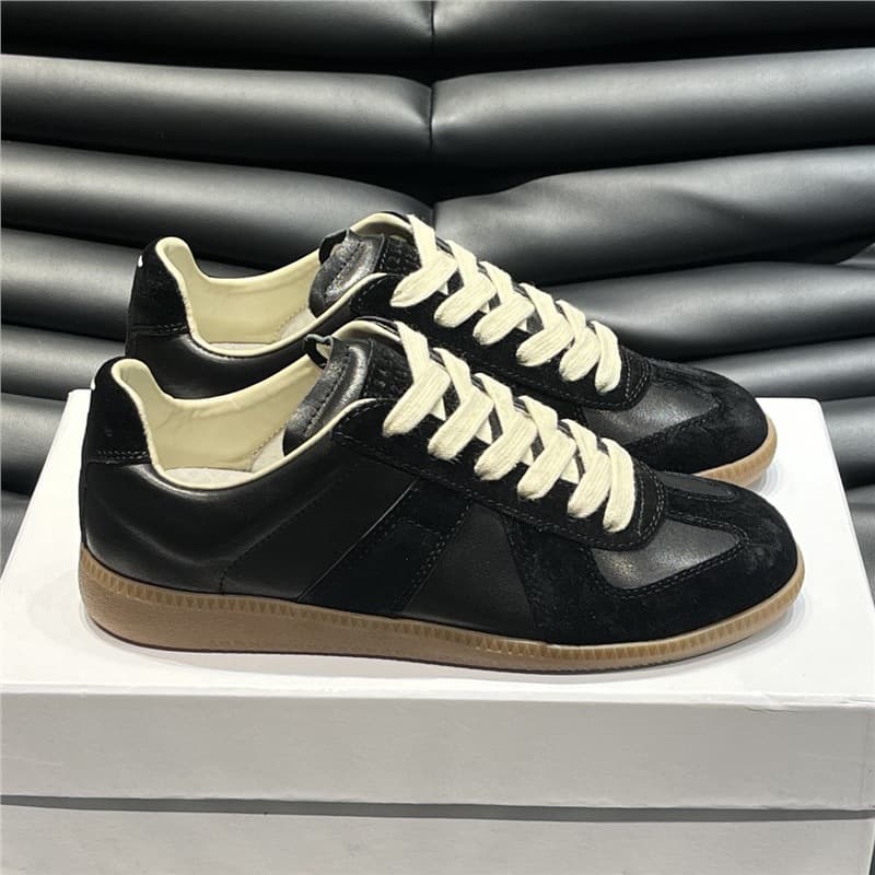 European Style Retro Casual Skate Shoes Top Layer Cowhide Flat German Train Shoes Agi Shoes Cross-Border Margiela M6 White Shoes