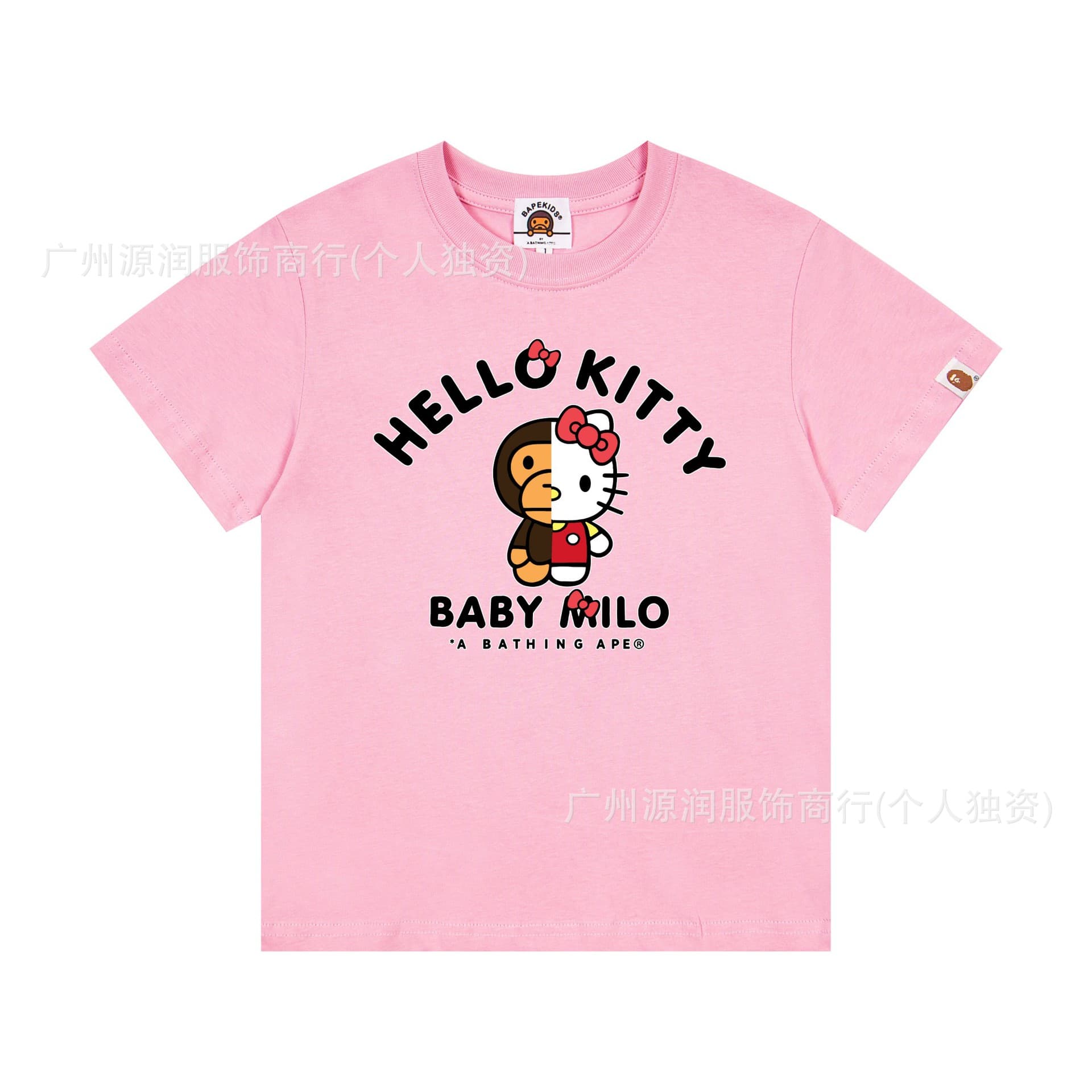 Cross-border children's BAPE camo big monkey summer cotton short-sleeve T-shirt for boys and girls, fashion casual