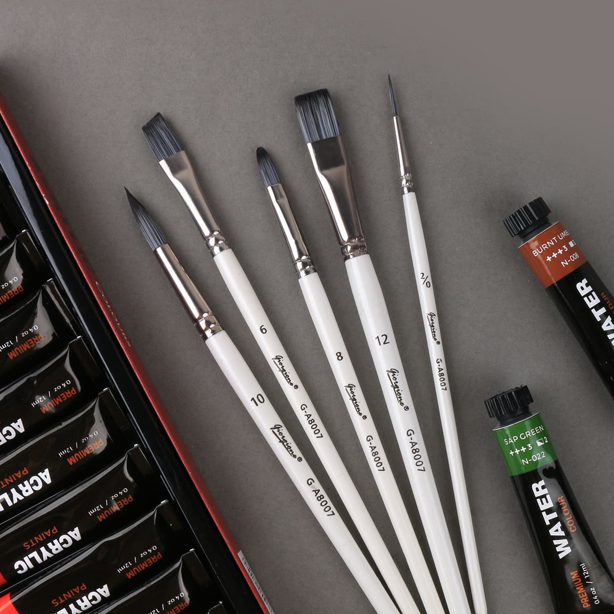 Giorgione Nylon Brush Set Watercolor Oil Acrylic Dual-Color Brushes Kids Painting Pigment Pens Cross-Border