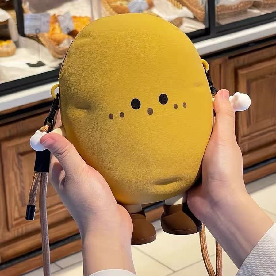 Hot selling cute vegetables, potatoes, eggplants, mushrooms, mobile phone bags, trendy and beautiful storage bags, shoulder bags, crossbody bags